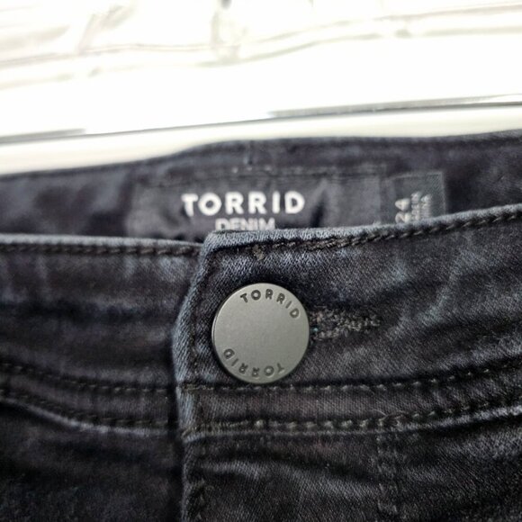 TORRID DENIM Luxe Skinny Jeans Extra Stretch Pants BLACK size 24 High Rise Retro - Picture 6 of 10